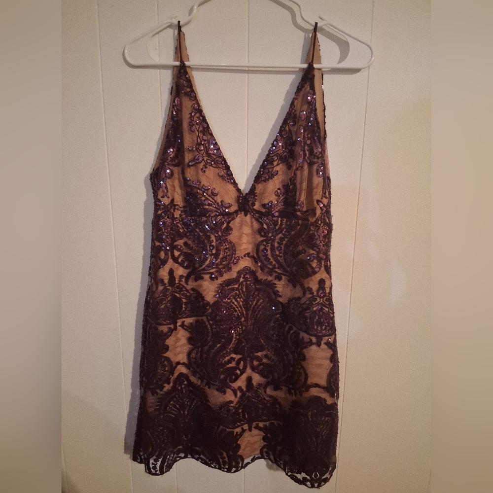 Free People Purple Sequin Mini Dress